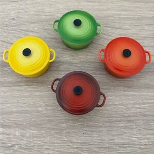 Le Creuset Colorful Mini Dutch Oven Magnet Set - Yellow, Green, Orange, Red